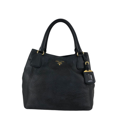 PRADA Logo Totebag Black Vintage fpj5iw