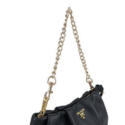 PRADA 標誌小號鏈條手提包袋黑色復古 wy5iwt
