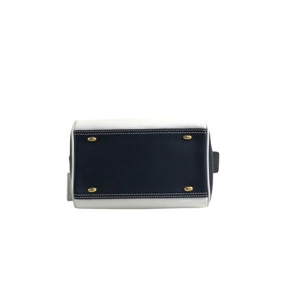 CELINE Two-way Small Boston bag Shoulder bag White×Navy Vintage gbtb54