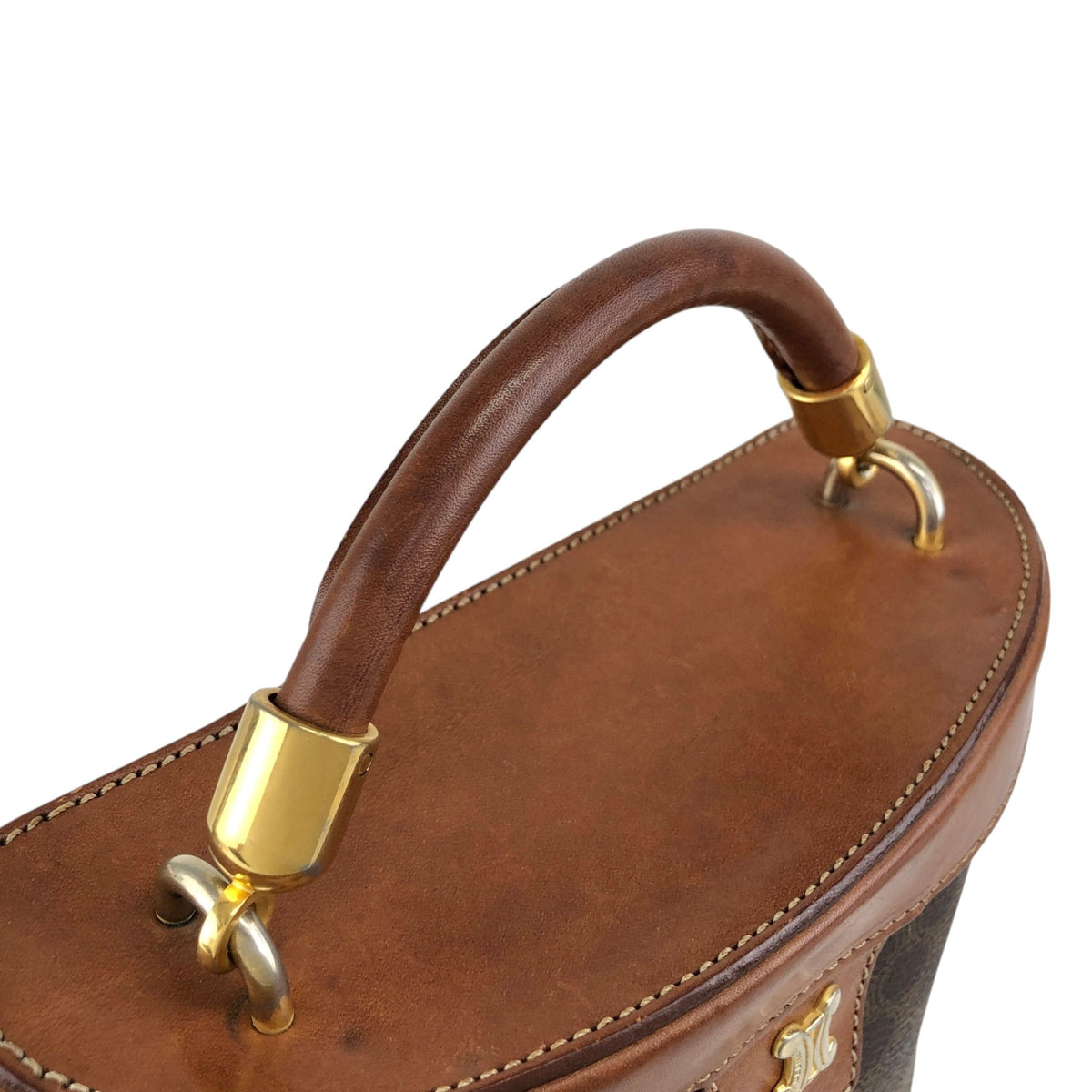 CELINE Macadam Blason Two-way Vanity bag Shoulder bag Brown Vintage me53ak