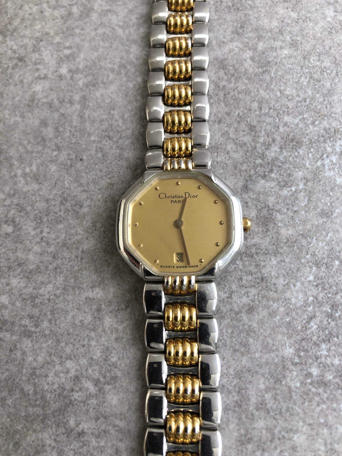 Christian Dior Quartz Watch Gold×Silver 40.203 Vintage 45bvr8