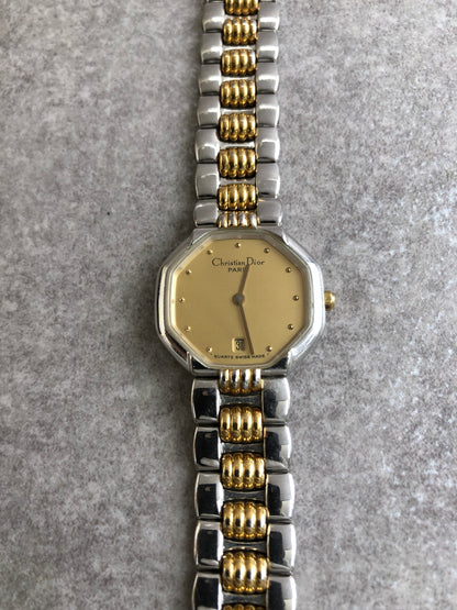 Christian Dior Quartz Watch Gold×Silver 40.203 Vintage 45bvr8