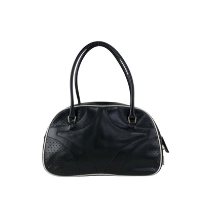 PRADA Padlock Small Boston bag Handbag Black Vintage vcg8wk