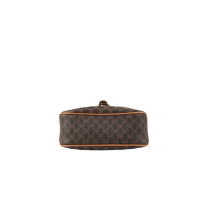 CELINE Macadam Blason Front Buckle Shoulder bag Brown Vintage 8vwf72