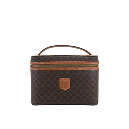 CELINE Macadam Blason Handbag Vanity bag Brown Vintage 4upm5f