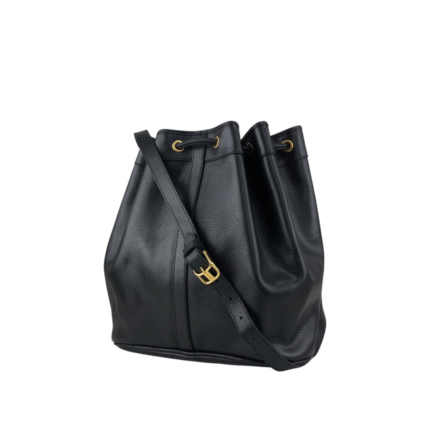 Yves Saint Laurent Drawstring Shoulder bag Black Vintage upwttg