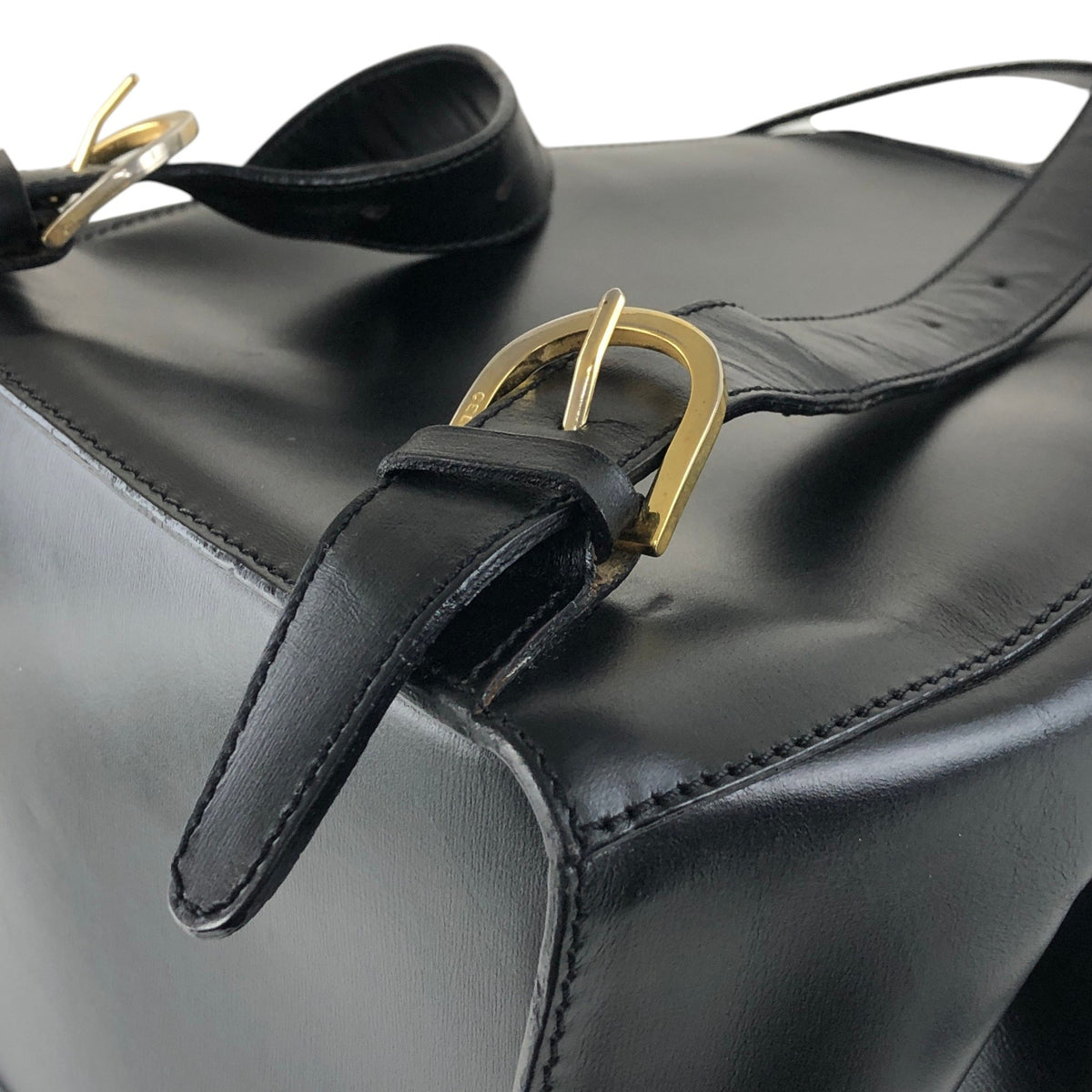 CELINE Gancini Backpack Black Vintage 6s3thv