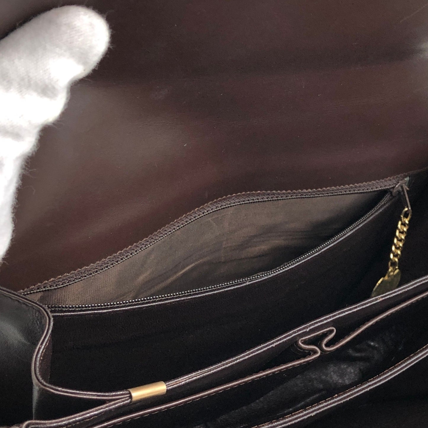 CELINE Horse Bit Flap Shoulder bag Brown Vintage 7atjbx