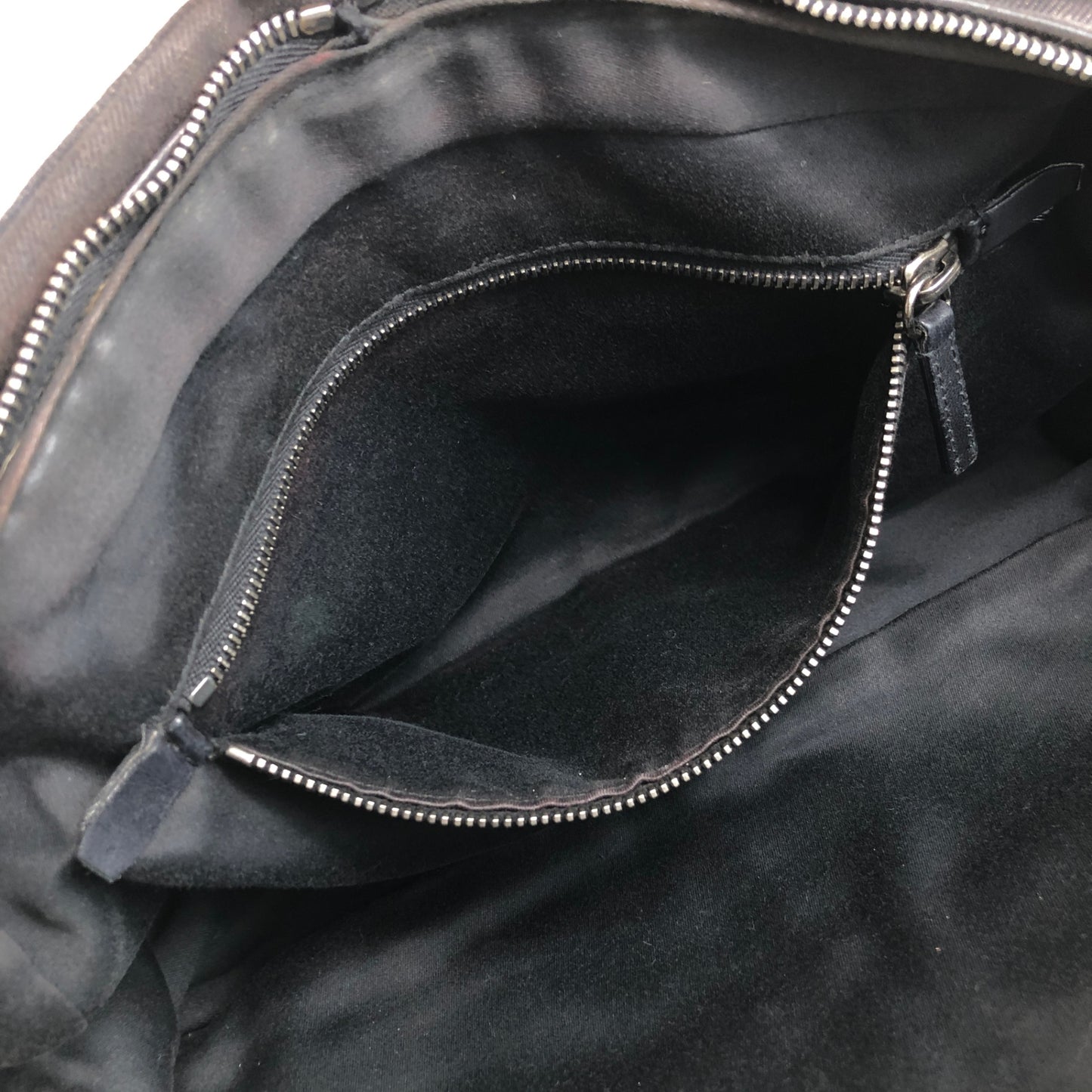 PRADA Triangle Logo Front Pocket Small Boston bag Handbag Black Vintage 7uz66d
