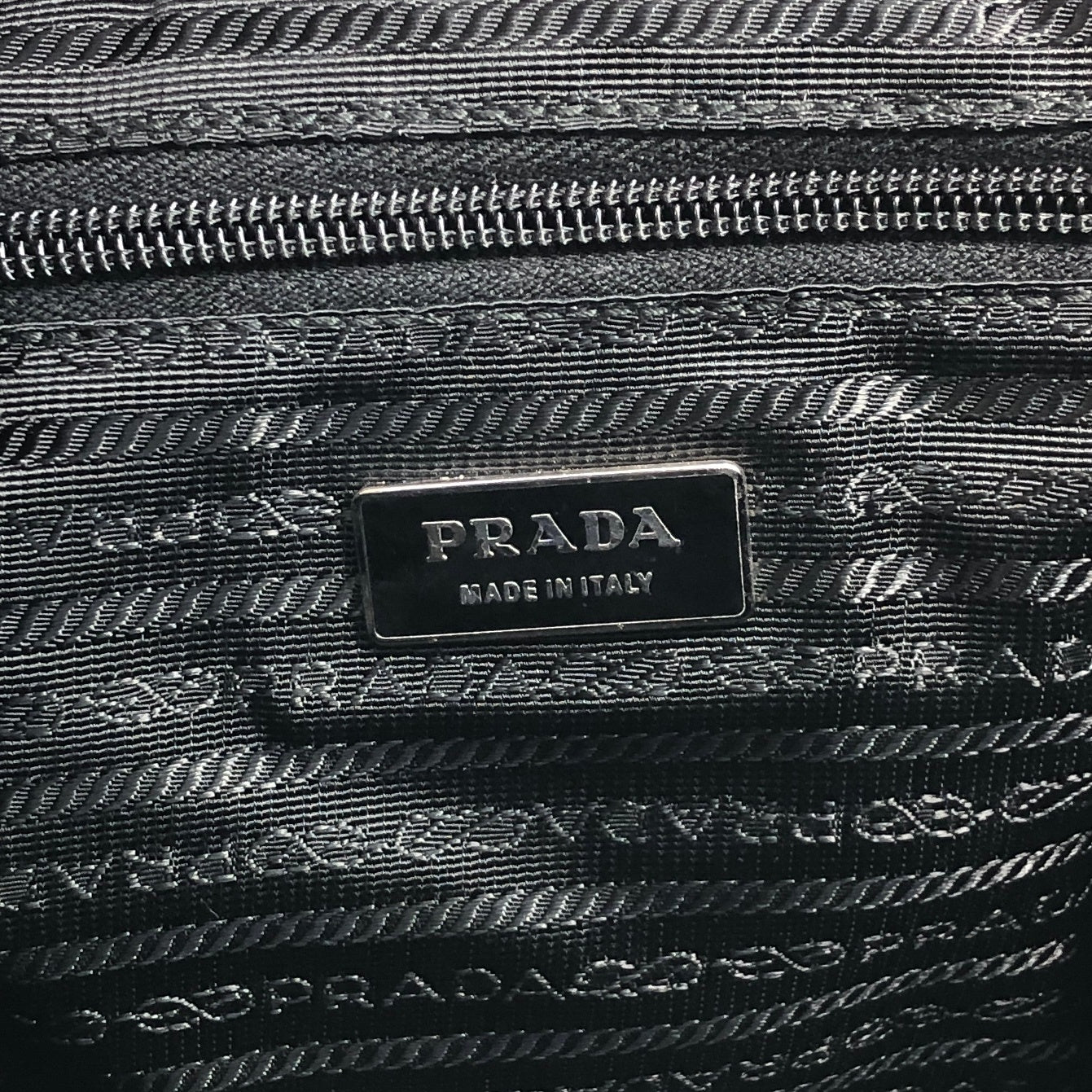 PRADA Triangle Logo Double Pocket Backpack Black Vintage ipfw4s