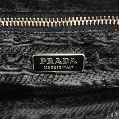 PRADA Triangle Logo Handbag Black BR1267 Vintage 8eva2s