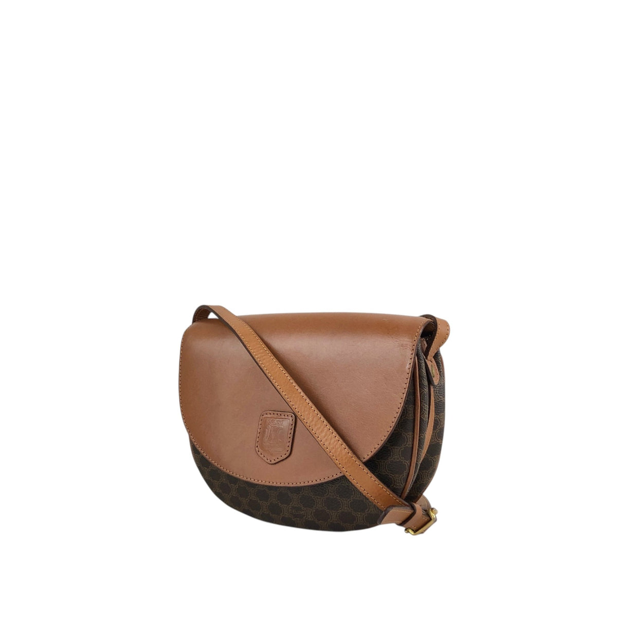 CELINE Macadam Blason Shoulder bag Brown Vintage u8j887