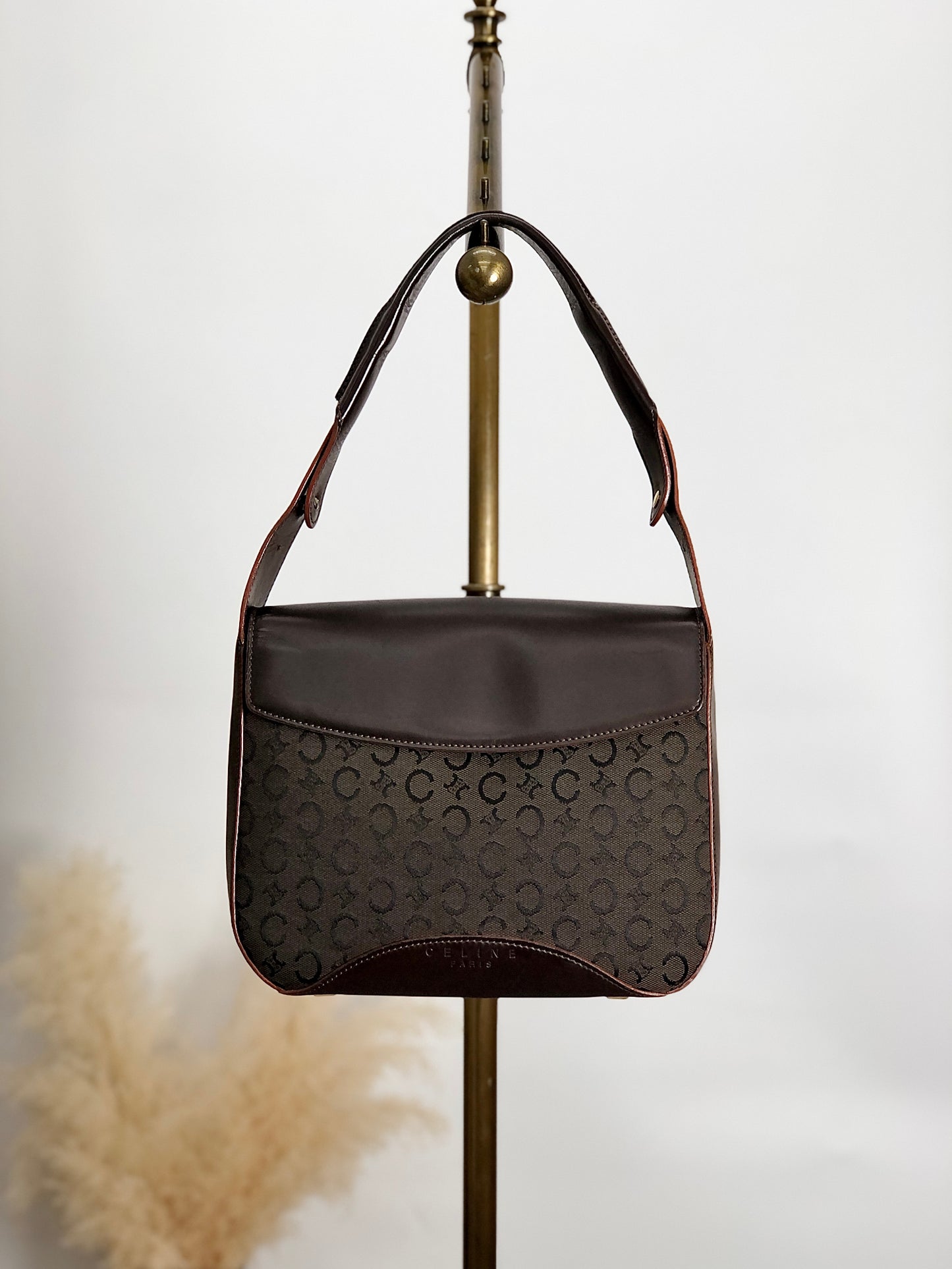 CELINE CMacadam Shoulder bag Hobobag Brown Vintage psiyb3