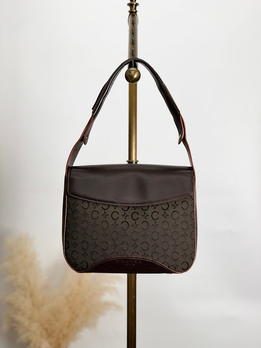 CELINE CMacadam Shoulder bag Hobobag Brown Vintage psiyb3