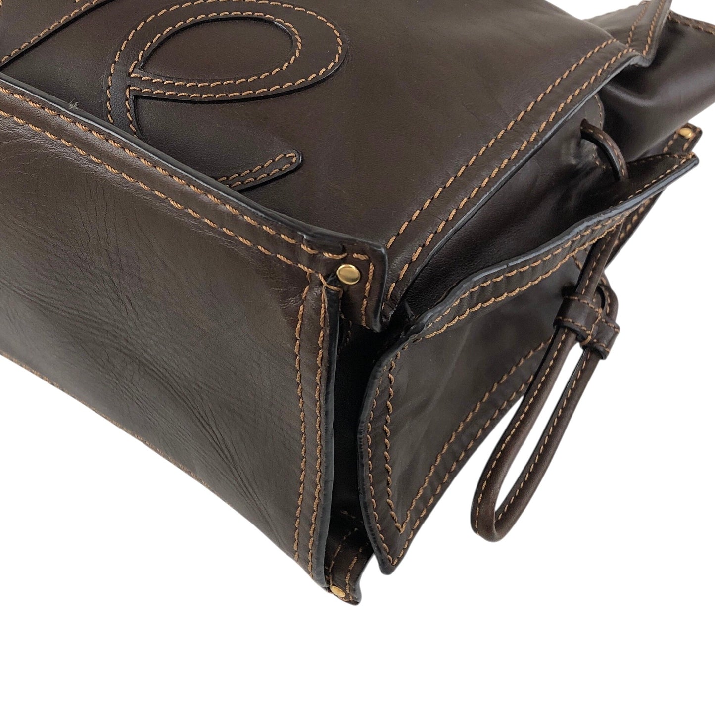 LOEWE Logo Chain Totebag Brown Vintage xy3fjn