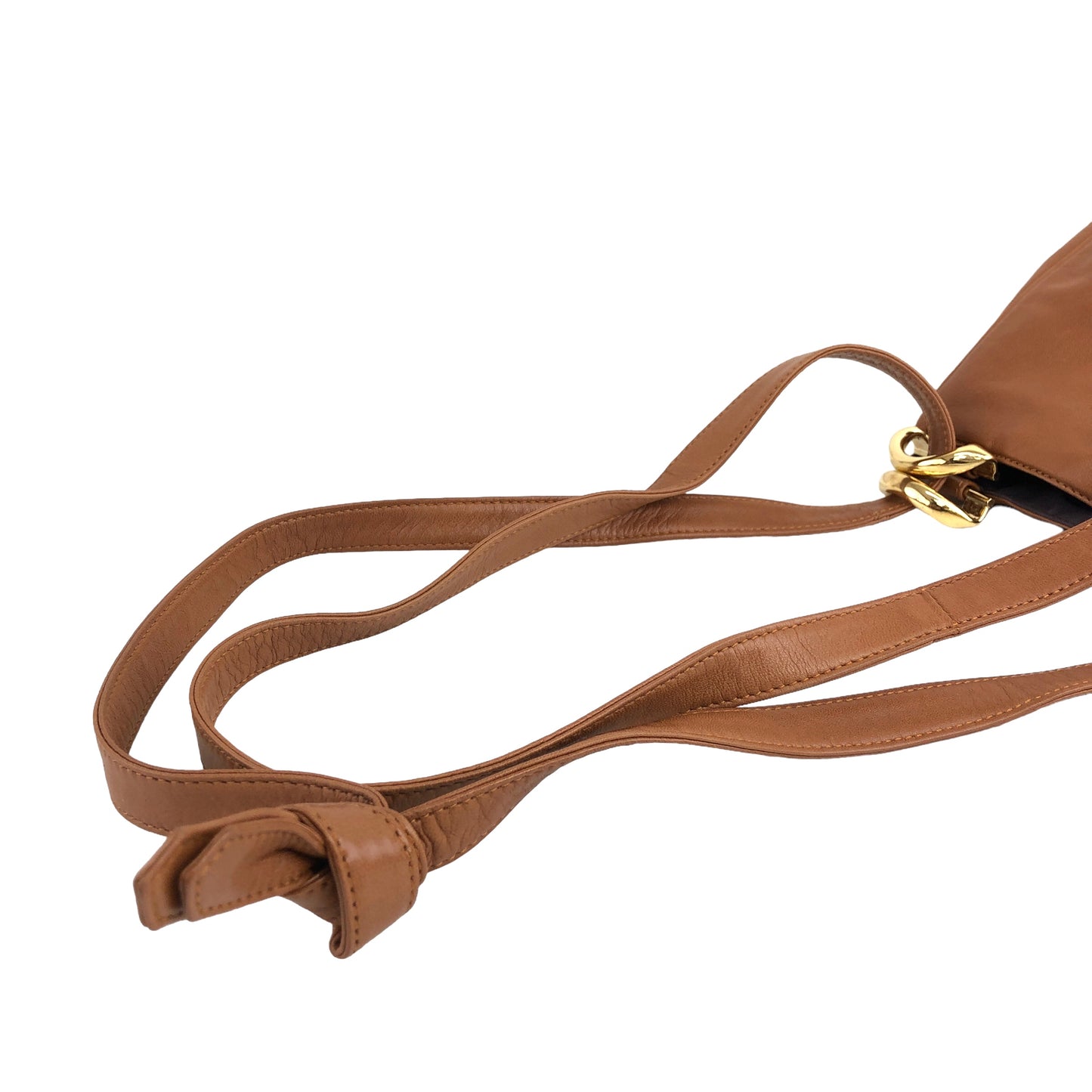 LOEWE Anagram Leather Drawstring Shoulder bag Brown Vintage nvji4a