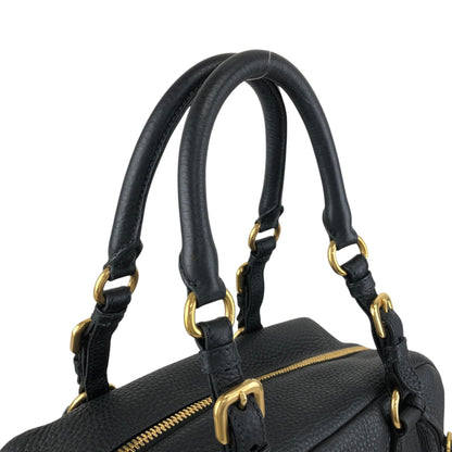 PRADA Logo Two-way Handbag Shoulder bag Black Vintage ws8uyb