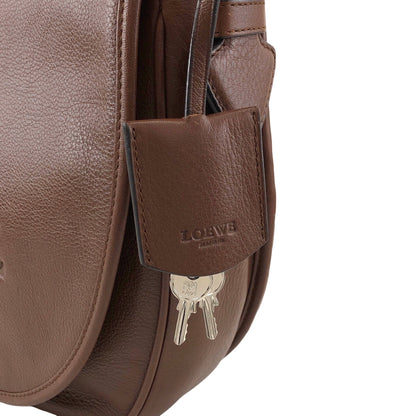 LOEWE Logo Embossed Shoulder bag Brown Vintage 7c7s5w