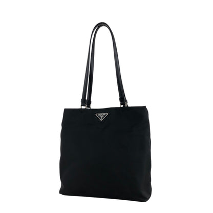 PRADA Tessuto Triangle Logo Totebag Black Vintage x4un45