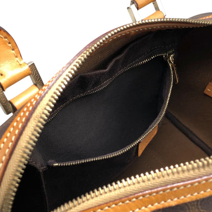 CELINE Macadam Small Boston bag Handbag Brown Vintage h2xbbg
