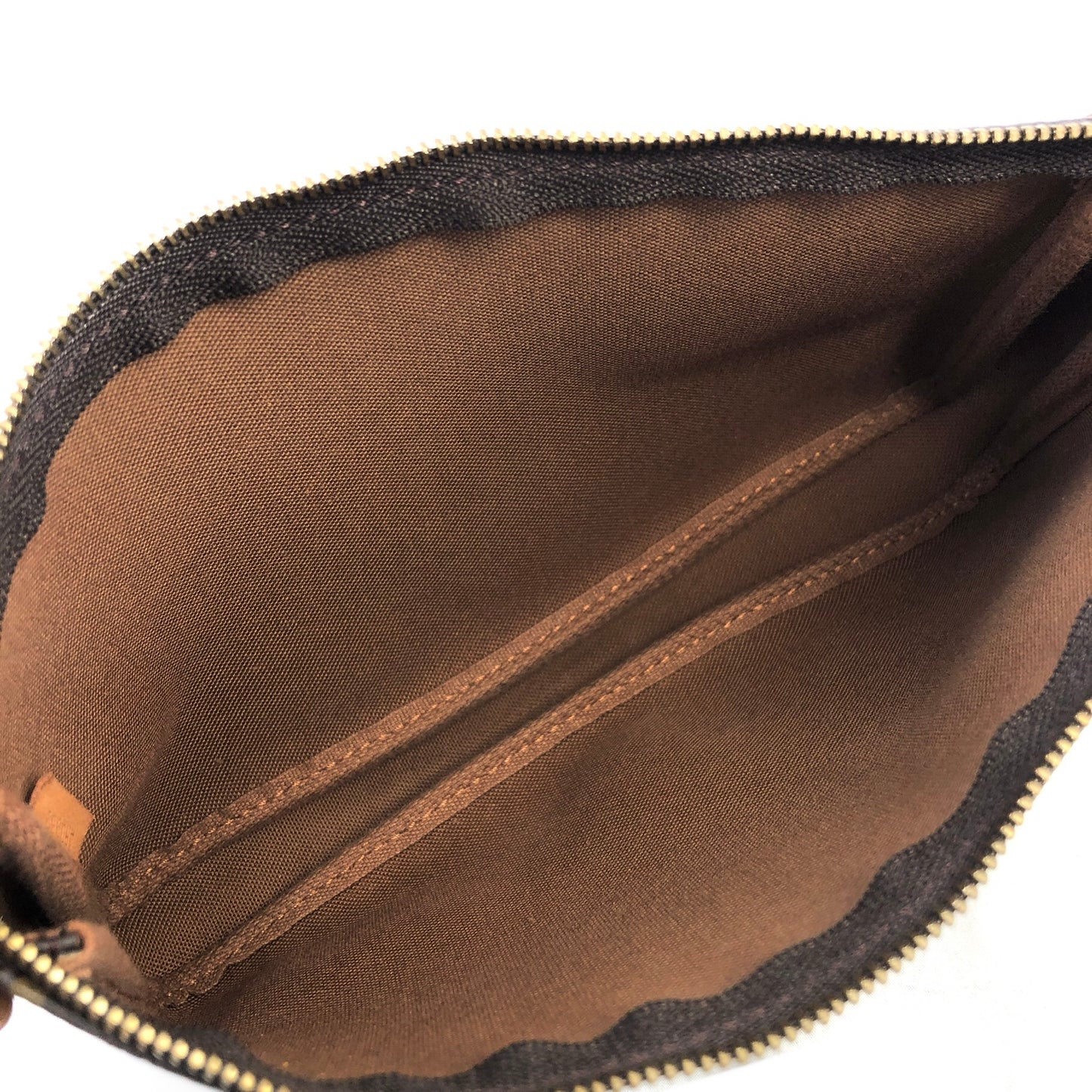 LOUIS VUITTON Monogram Pochette Accessoires Handbag Hobobag Brown Vintage cjun35
