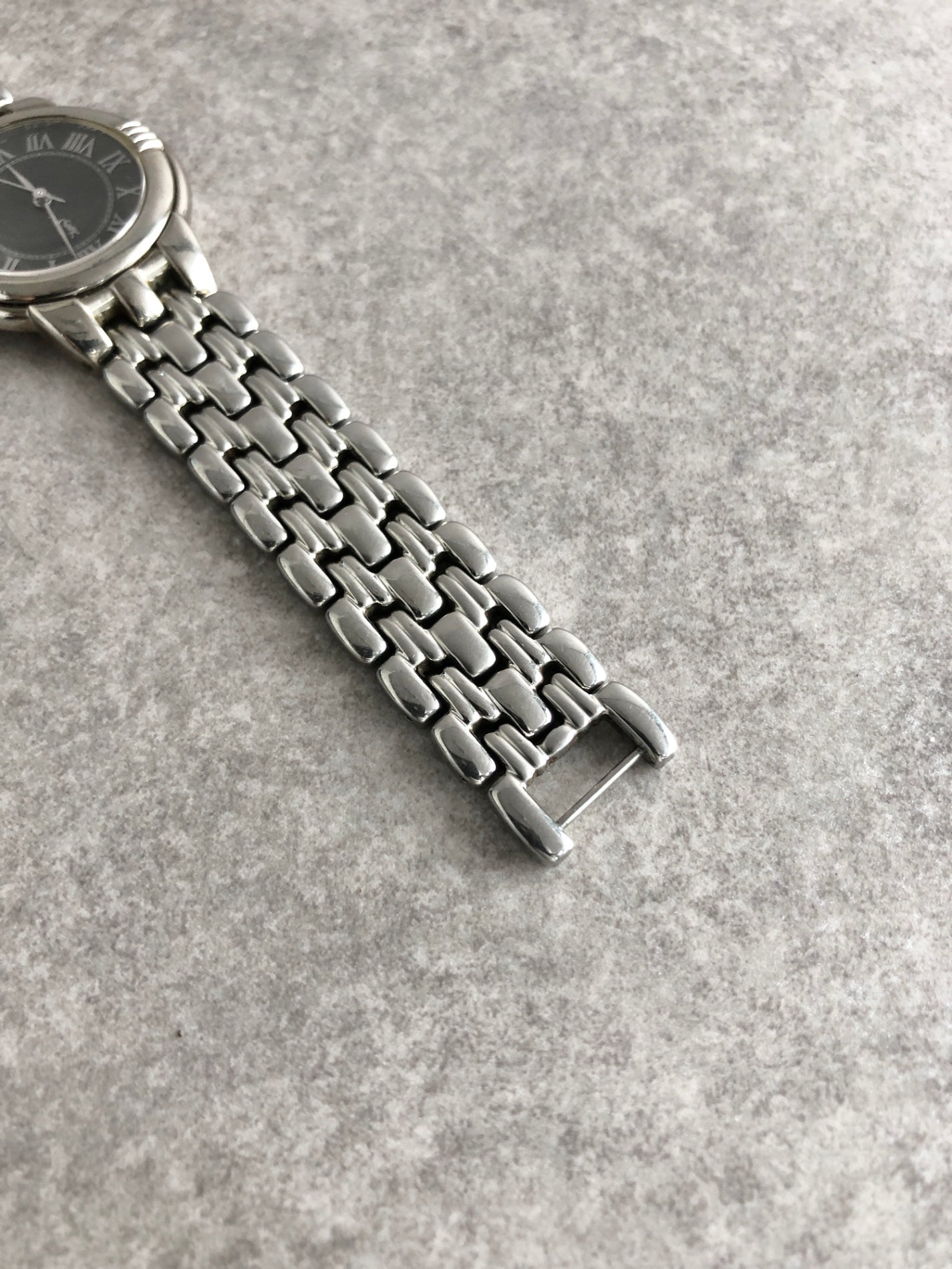 Yves Saint Laurent YSL Logo Watch Silver 6031-G11866 Vintage 6wv8w4