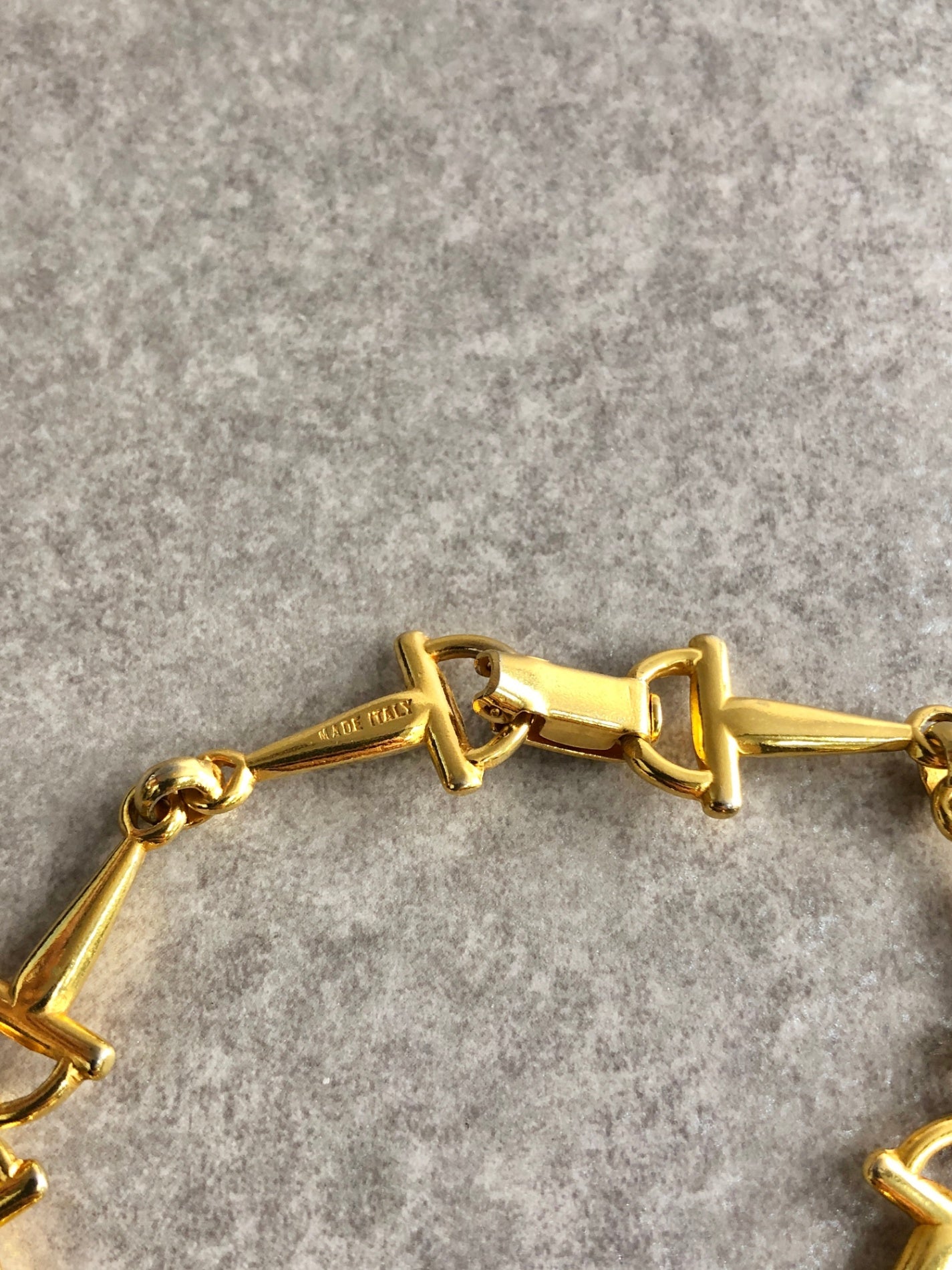 CELINE Horse Bit Bracelet Gold Vintage yx6tea