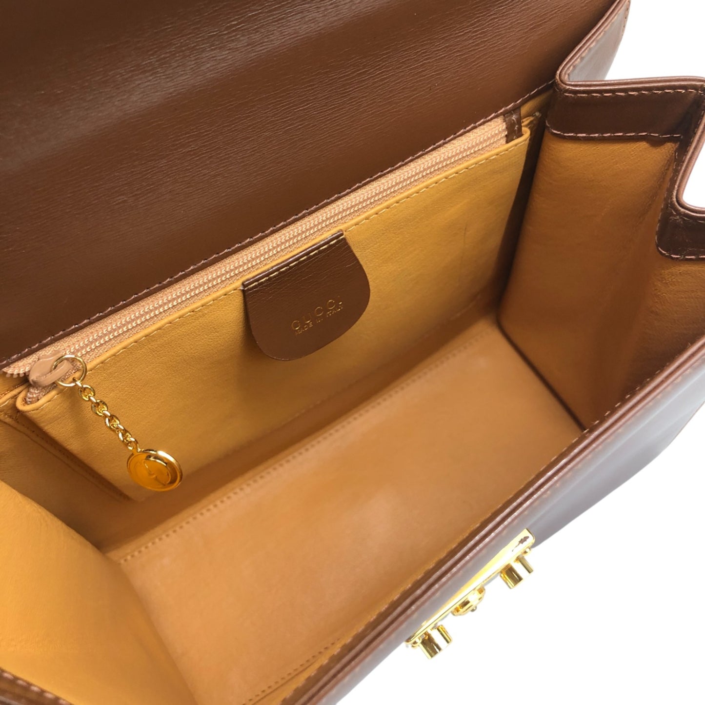 GUCCI Two-way Handbag Shoulder bag Brown Vintage icv4fg