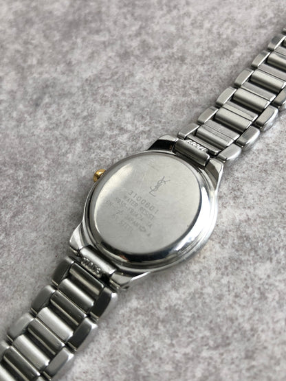 Yves Saint Laurent Quartz Watch Silver 5930-F91474 Vintage jwpxz8