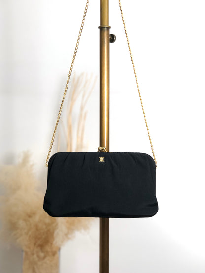 CELINE Blason Chain Shoulder bag Black Vintage yx4igc