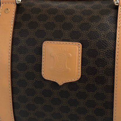 CELINE Macadam Blason Small Boston bag Handbag Brown Vintage mvb5z3