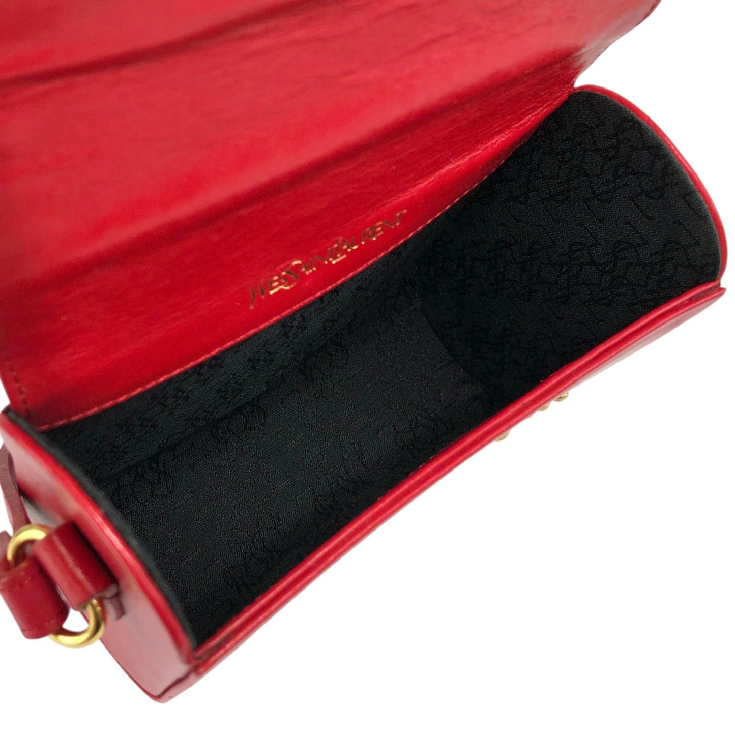 Yves Saint Laurent Heart Motif Small Shoulder bag Red Vintage v286hg