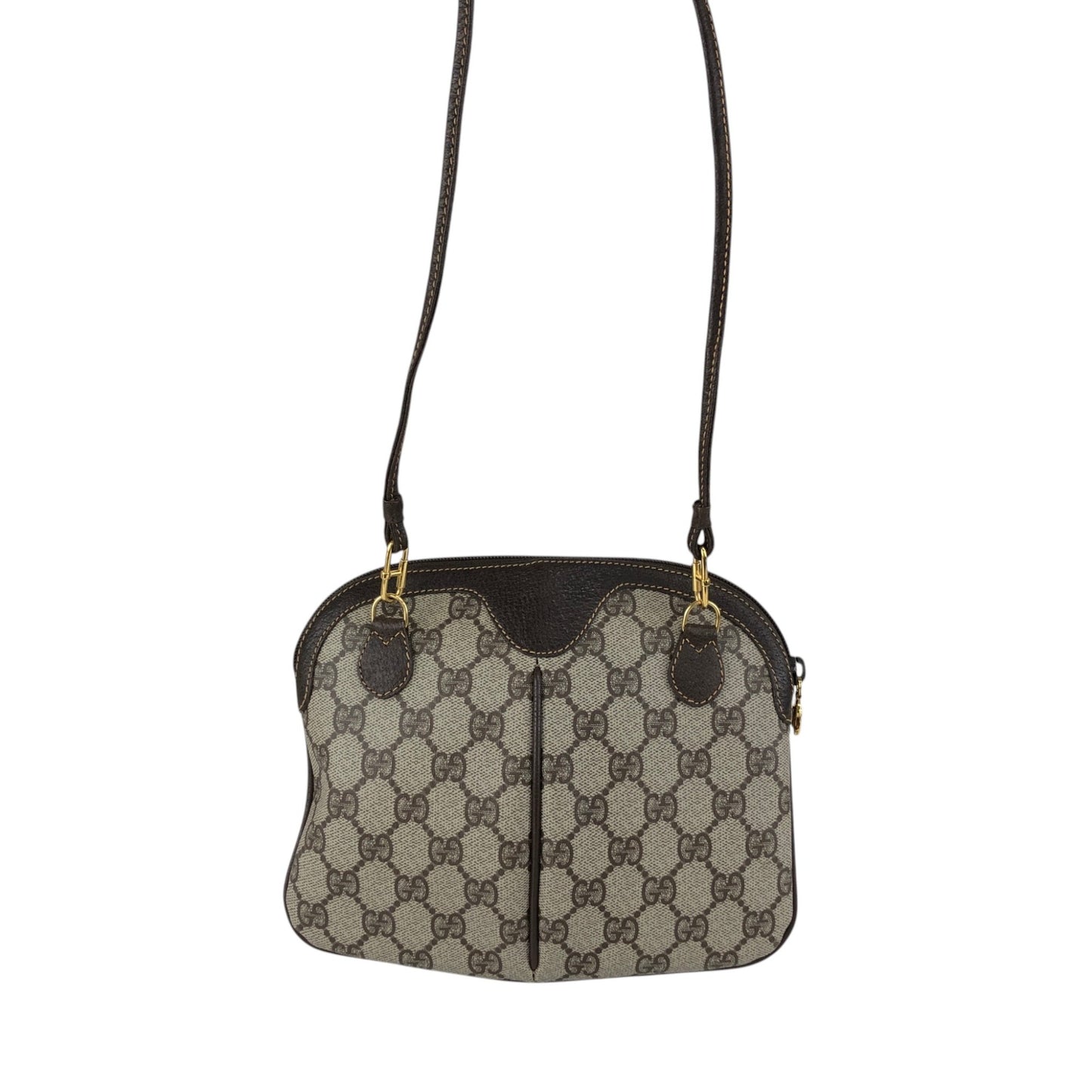 GUCCI Sherry Line GG Logo Shoulder bag Brown Vintage xif7sk