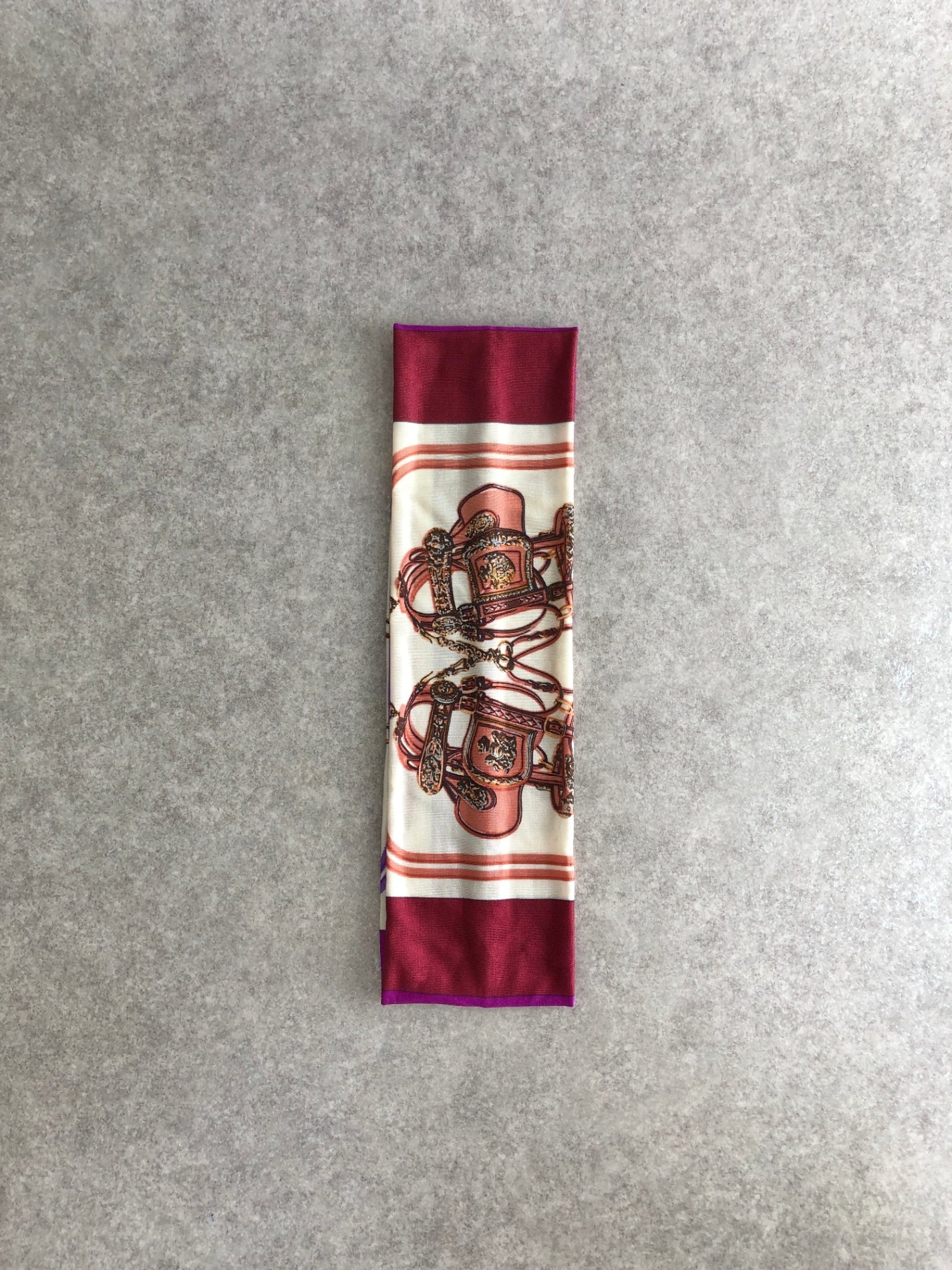 HERMES Silk Headband Purple BRIDES DE GALA Vintage dnswe2