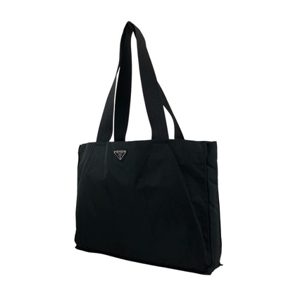 PRADA Tessuto Triangle Logo Handbag Totebag Black Vintage 5dvjjb