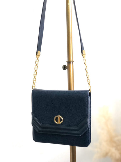 Christian Dior Chain Shoulder bag Navy Vintage vxj4zv