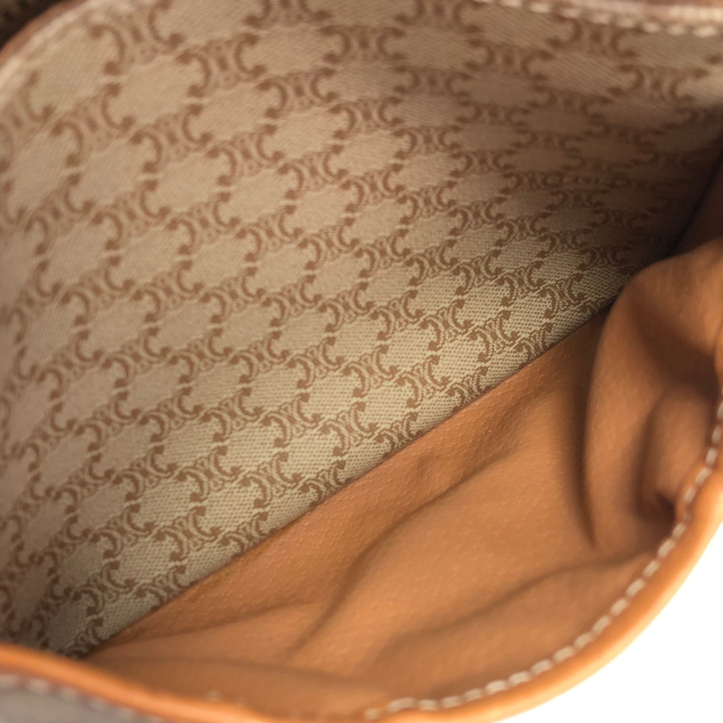 CELINE Macadam Blason Shoulder bag Beige Vintage xe5drh