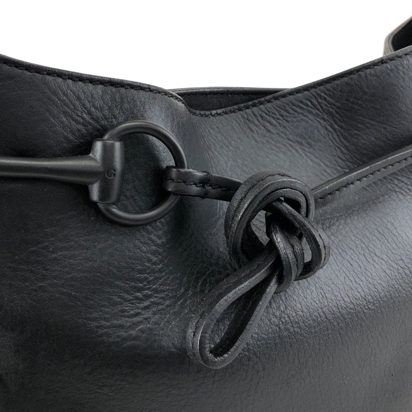 GUCCI Horse Bit Shoulder bag Hobobag Black Vintage s3x3cn