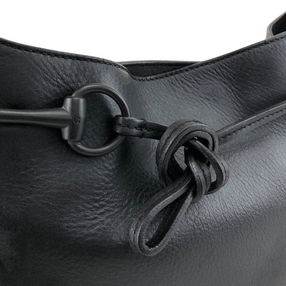 GUCCI Horse Bit Shoulder bag Hobobag Black Vintage s3x3cn