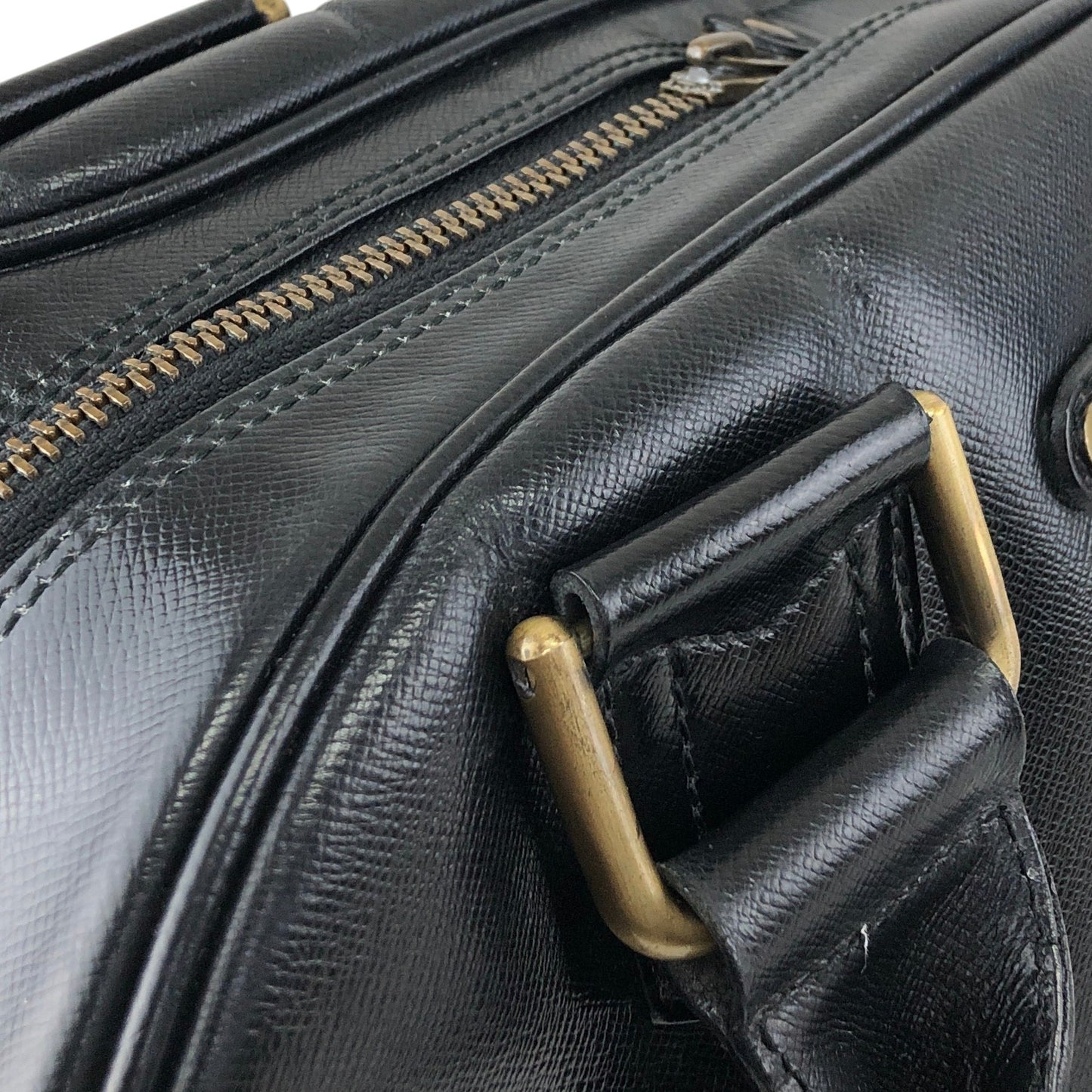 BURBERRY Logo Small Boston bag Handbag Black Vintage djr8rb