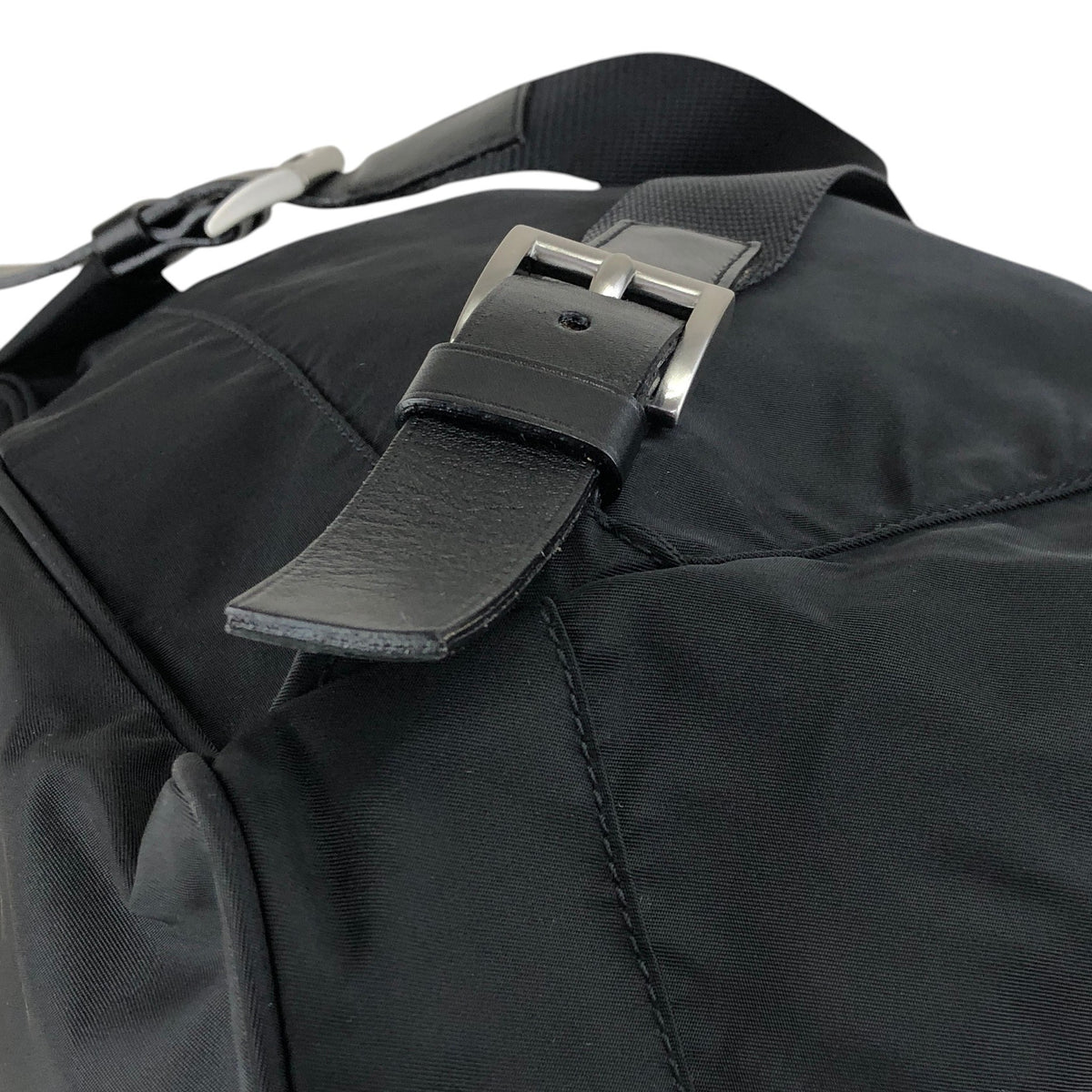 PRADA Tessuto Triangle Logo Double Pocket  Backpack Black Vintage cz4rjs