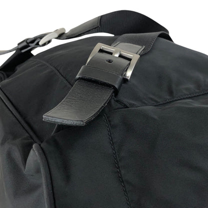 PRADA Tessuto Triangle Logo Double Pocket  Backpack Black Vintage cz4rjs