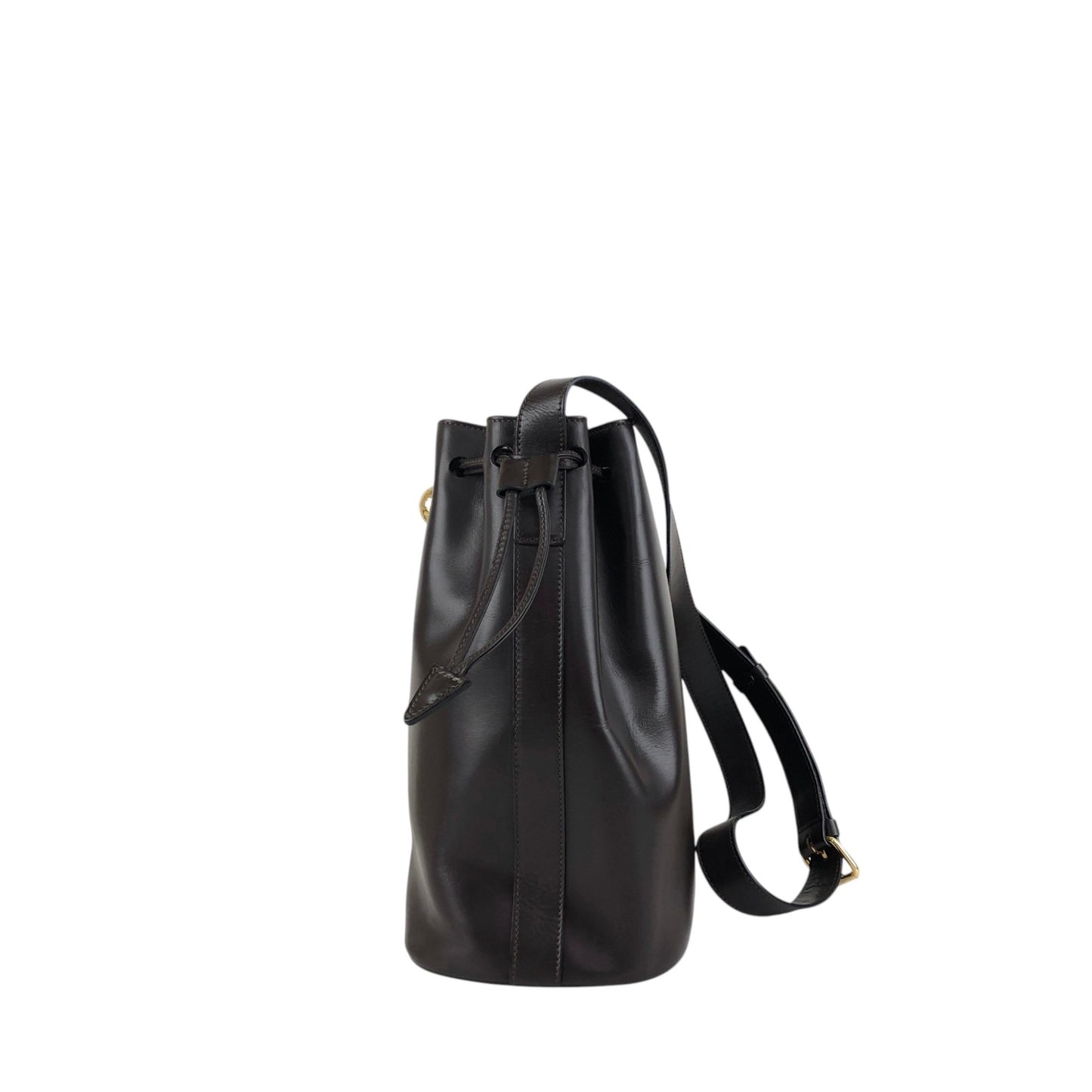 CELINE Starball Drawstring Shoulder bag Brown Vintage 4nhtxx