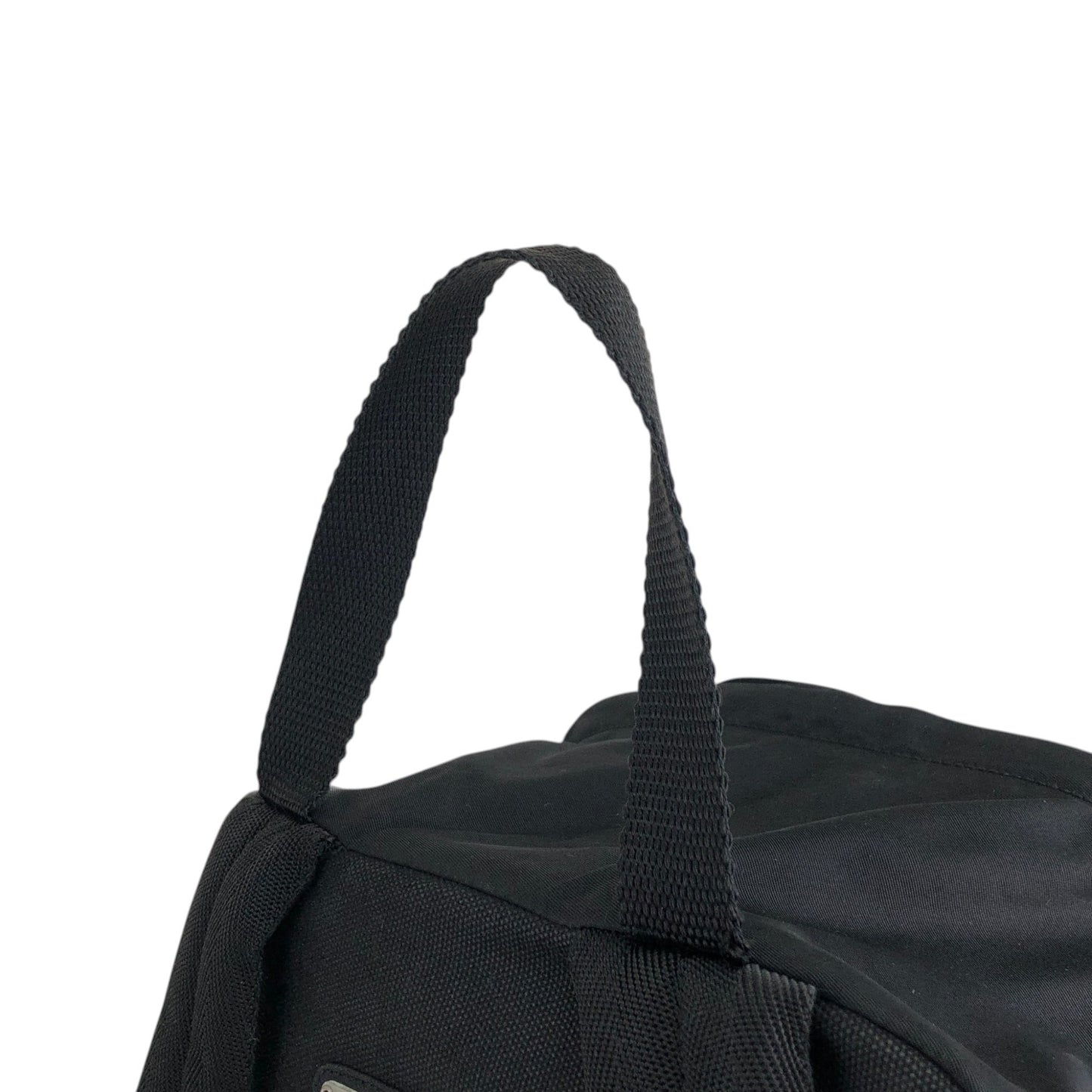 PRADA Tessuto Triangle Logo Backpack Black Vintage 8a5c5r