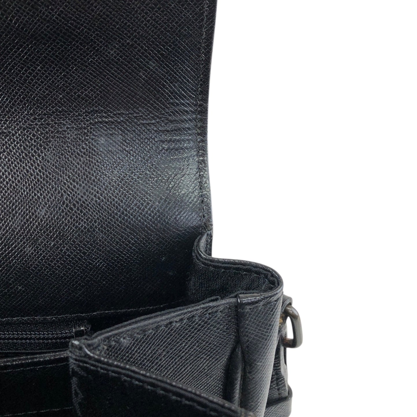 Yves Saint Laurent YSL Logo Shoulder bag Black Vintage kua56p