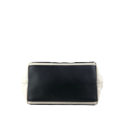 BALENCIAGA Handbag Totebag White×Black Vintage bpp756
