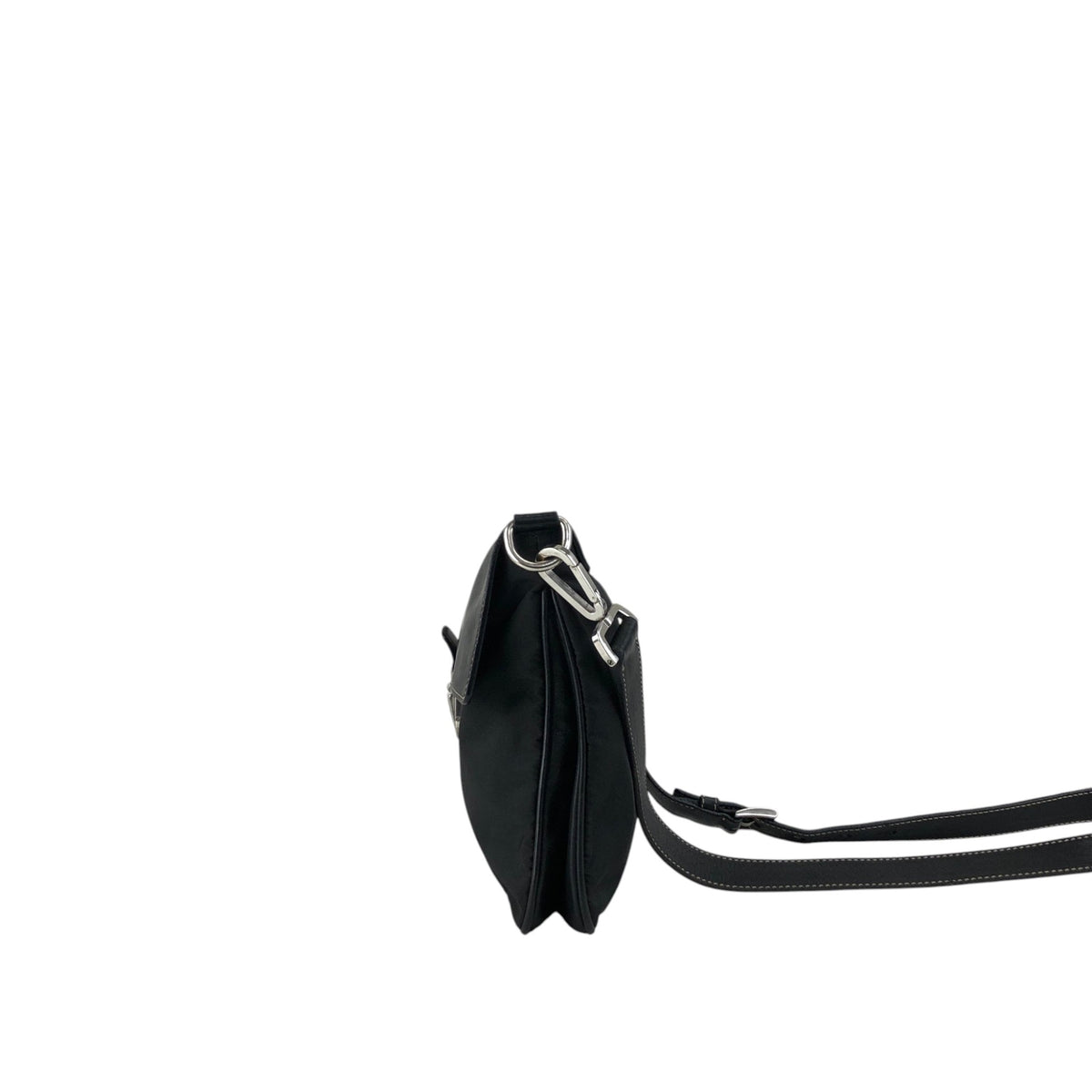 PRADA Triangle Logo Push lock Shoulder bag Black Vintage kcukna