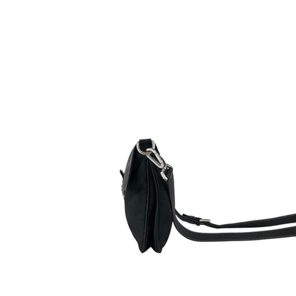 PRADA Triangle Logo Push lock Shoulder bag Black Vintage kcukna