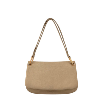 PRADA Triangle Logo Shoulder bag Beige Vintage jhervy