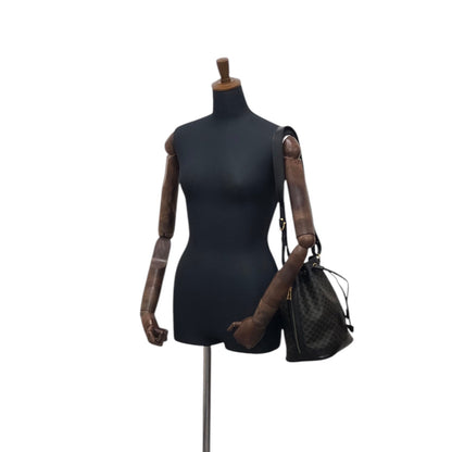 CELINE Macadam Blason Drawstring Shoulder bag Black Vintage mujneu